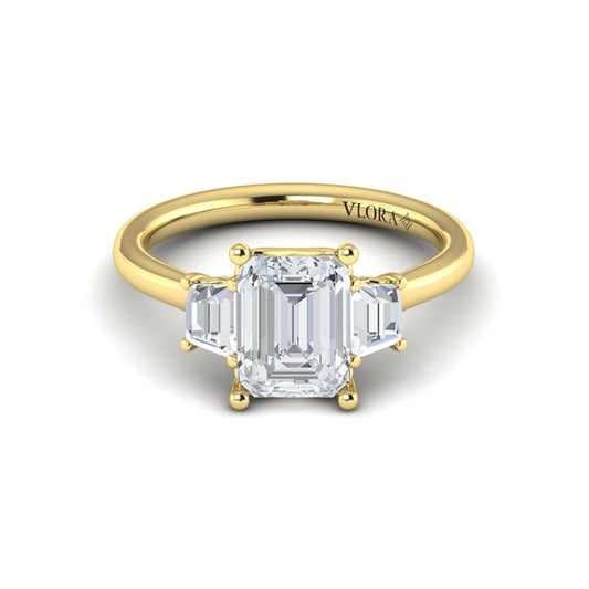 Tapestry Three Stone Emerald Cut Engagement Ring