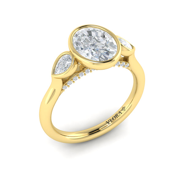 Streamlined Oval Bezel Engagement Ring