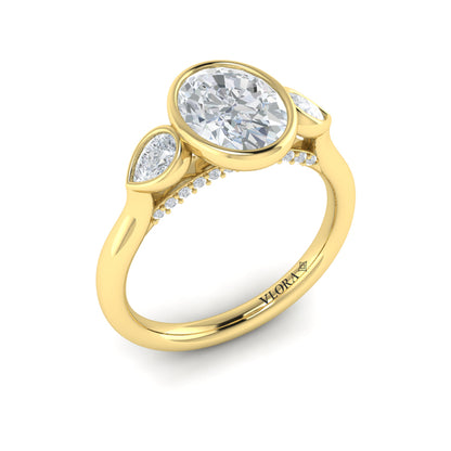 Streamlined Oval Bezel Engagement Ring
