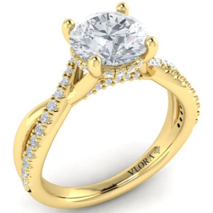 Entwined Hidden Halo Engagement Ring