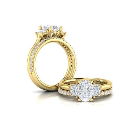 Matching Bands Wedding Band in 14K Yellow Gold by Vlora Bridal