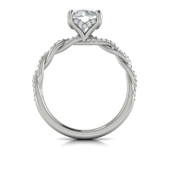 Round Classic Engagement Ring in Platinum by Vlora Bridal