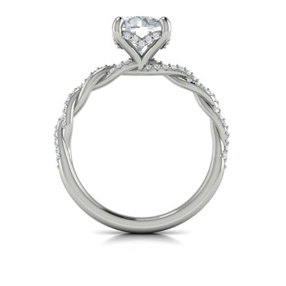 Round Classic Engagement Ring in Platinum by Vlora Bridal