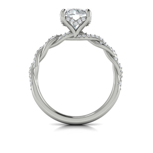 Round Classic Engagement Ring in Platinum by Vlora Bridal