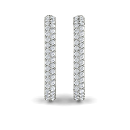 Diamond Elongated Hoop Earrings