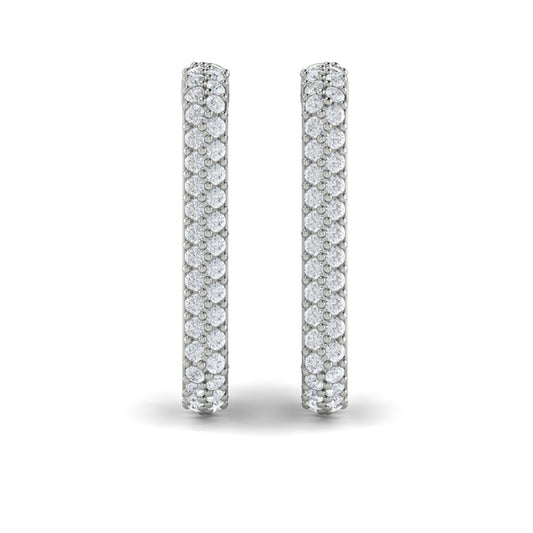 Diamond Elongated Hoop Earrings