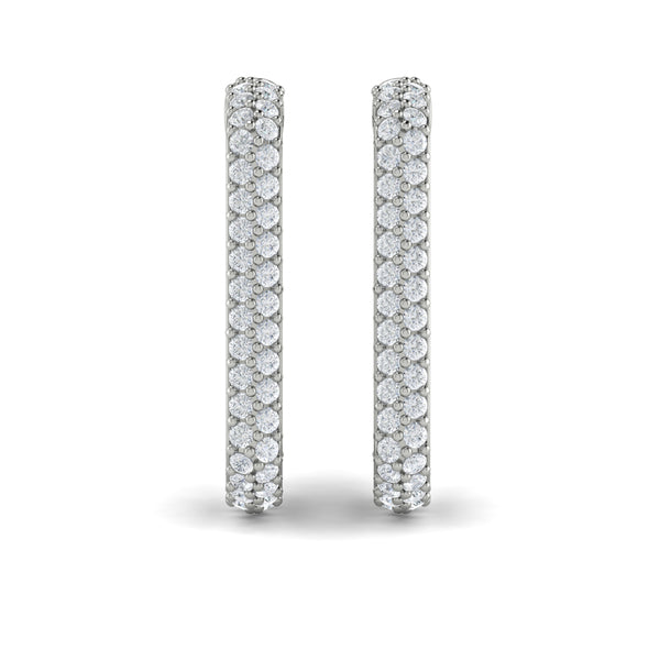 Diamond Elongated Hoop Earrings