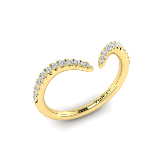 Diamond Open Chevron Ring