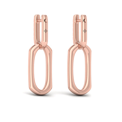 Diamond Accent North South Open Oval Pendant Link Earrings