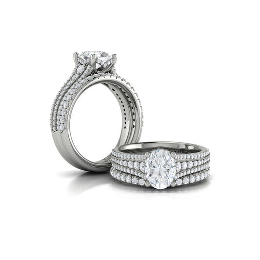 Oval Classic, Modern Vintage Engagement Ring in Platinum by Vlora Bridal