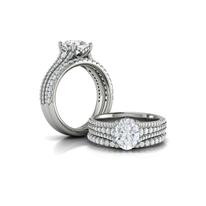 Matching Bands Wedding Band in 14K White Gold by Vlora Bridal