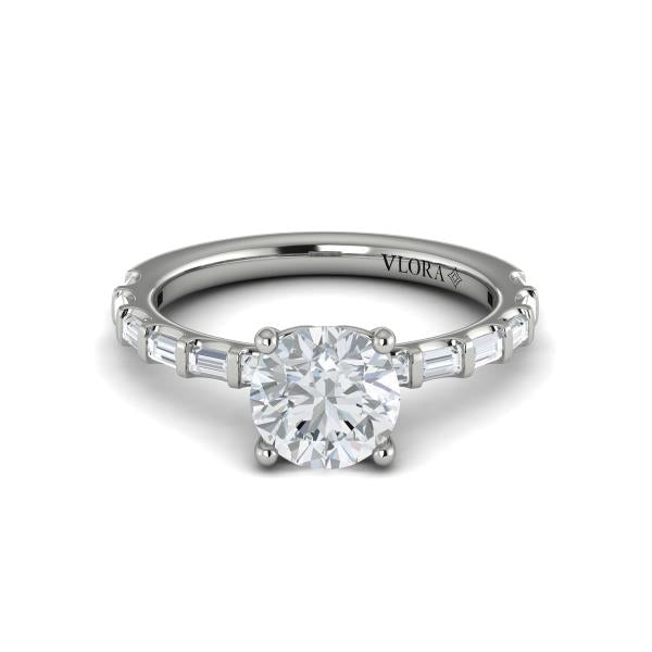 Round Classic Engagement Ring in Platinum by Vlora Bridal