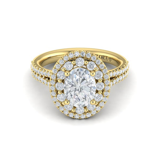 Grand Double Halo Oval Engagement Ring