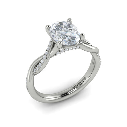 Oval Classic Engagement Ring in Platinum by Vlora Bridal
