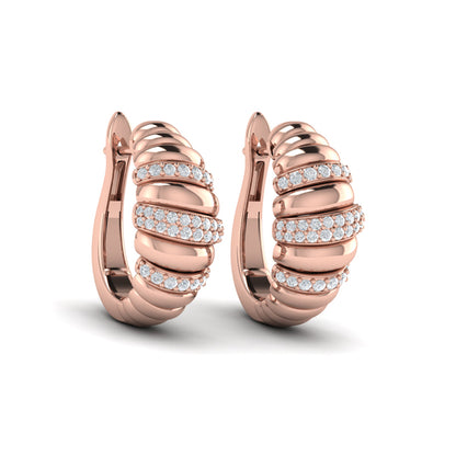 Diamond Pavé Spiral Huggie Earrings