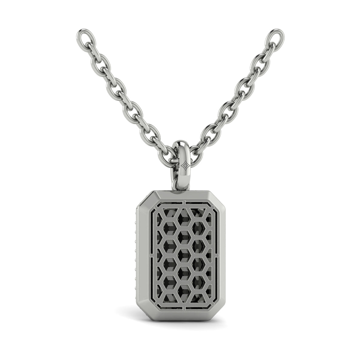 Diamond Medallion Alphabet Pendant Link Necklace, A
