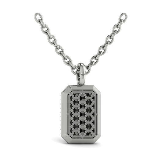 Diamond Medallion Alphabet Pendant Link Necklace, A