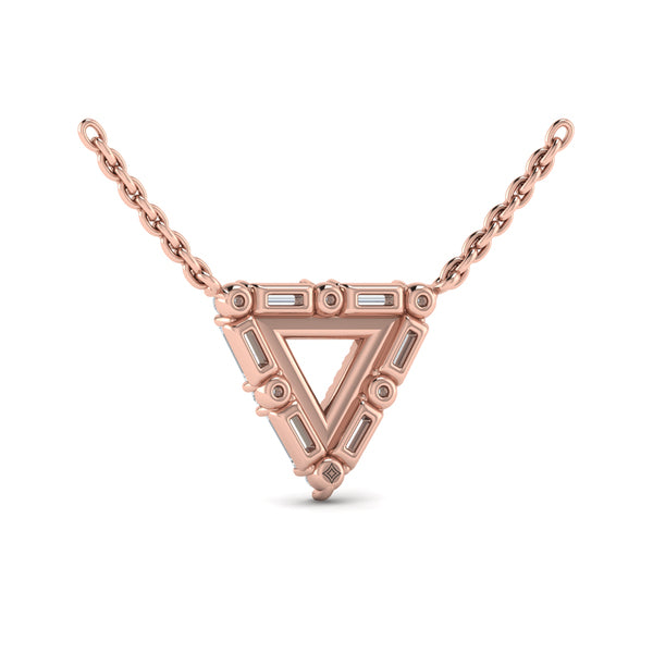 Diamond Baguette Double Trinity Necklace