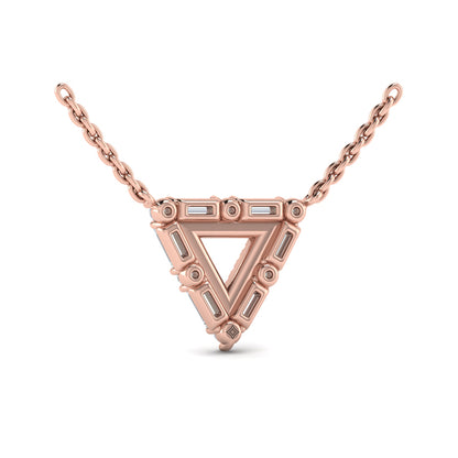 Diamond Baguette Double Trinity Necklace
