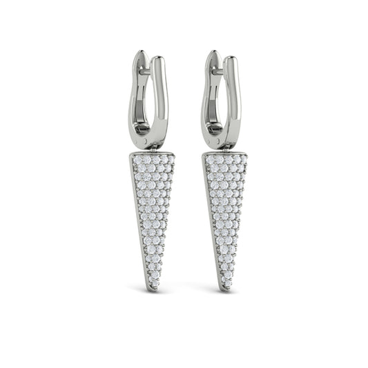 Diamond Trinity Drop Huggie Earrings