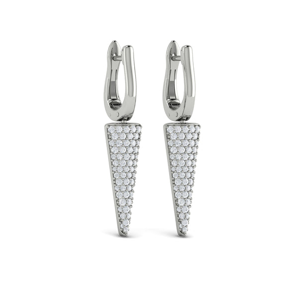 Diamond Trinity Drop Huggie Earrings