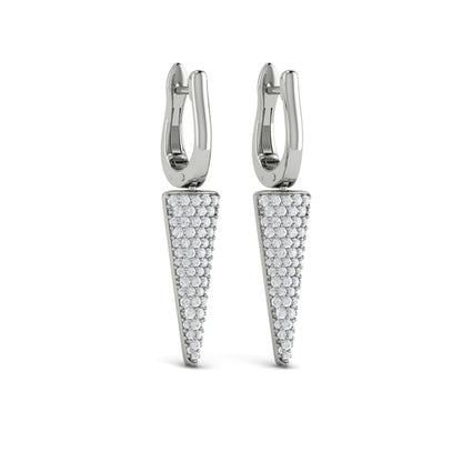 Diamond Trinity Drop Huggie Earrings