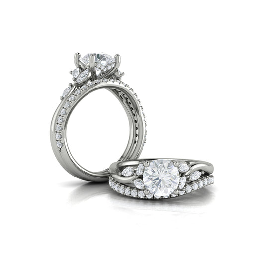 Matching Bands Wedding Band in 14K White Gold by Vlora Bridal