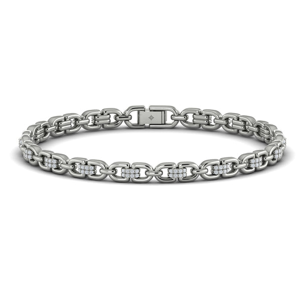 Linked Curves with Diamond Accent Bracelet