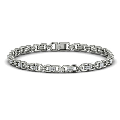 Linked Curves with Diamond Accent Bracelet
