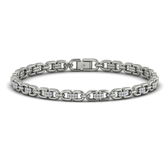Linked Curves with Diamond Accent Bracelet