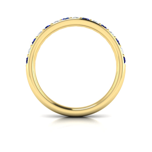 Delicate Sapphire and Diamond Stackable Band