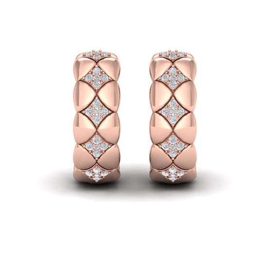 Diamond Cluster Barrel Earrings