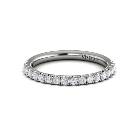 Matching Bands Wedding Band in 14K White Gold by Vlora Bridal