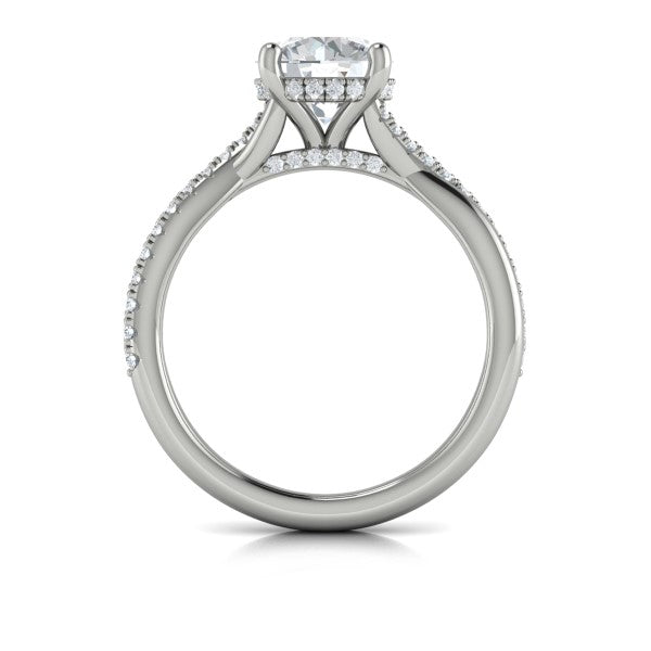 Round Classic Engagement Ring in Platinum by Vlora Bridal