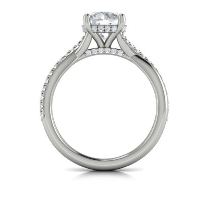 Round Classic Engagement Ring in Platinum by Vlora Bridal