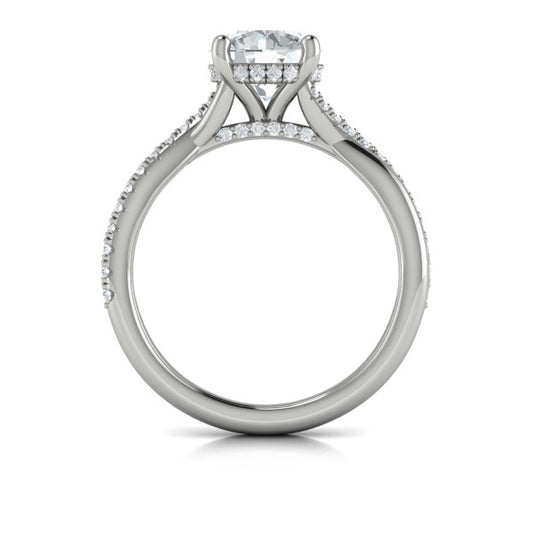 Round Classic Engagement Ring in Platinum by Vlora Bridal
