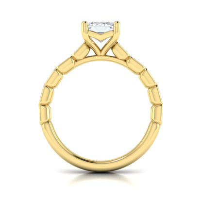 Bezeled Emerald Cut Engagement Ring