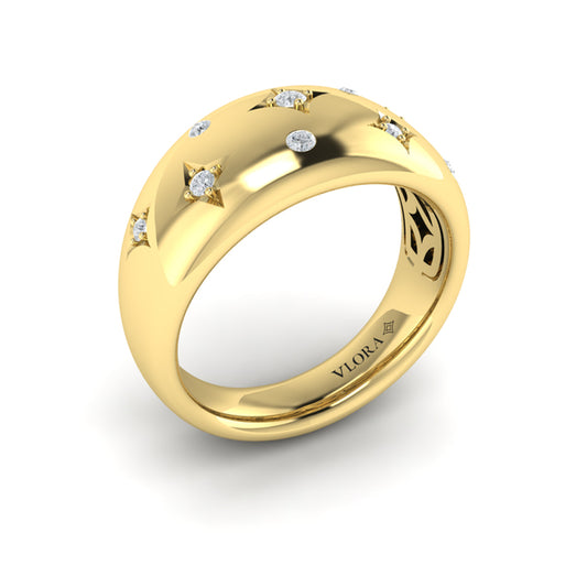 Diamond Vlora Star Dome Ring