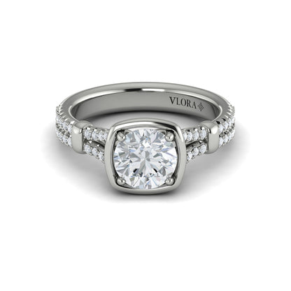 Diamond Frame Pavé Engagement Ring