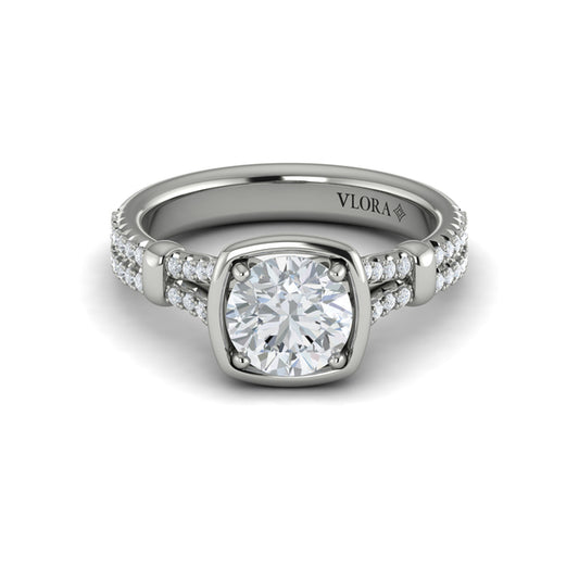 Diamond Frame Pavé Engagement Ring