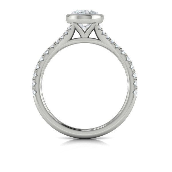 Refined Oval Bezel Engagement Ring