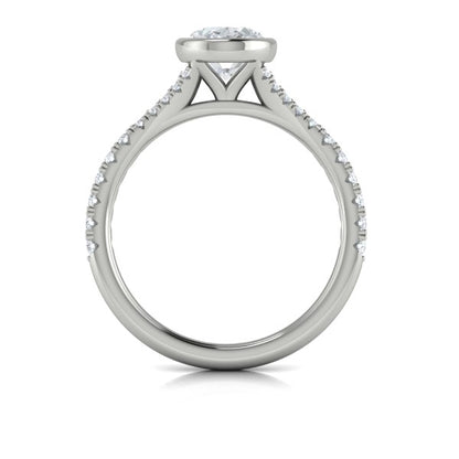 Refined Oval Bezel Engagement Ring