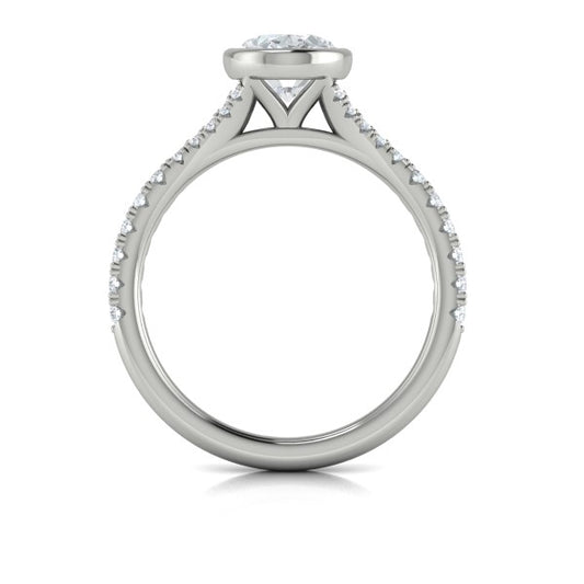 Refined Oval Bezel Engagement Ring