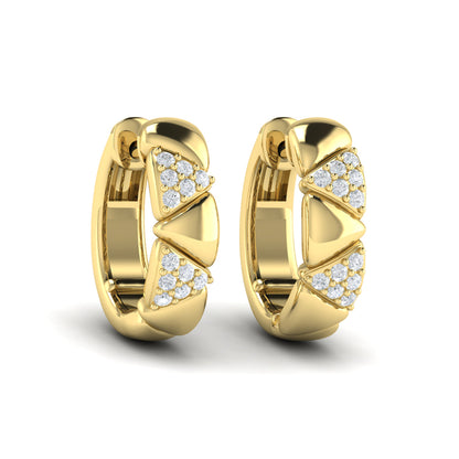 Double Diamond Trinity Huggie Earrings