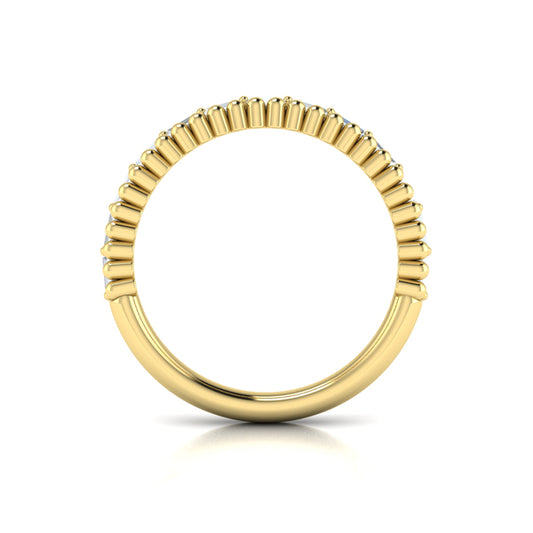 Baguette Diamond Beaded Edge Band