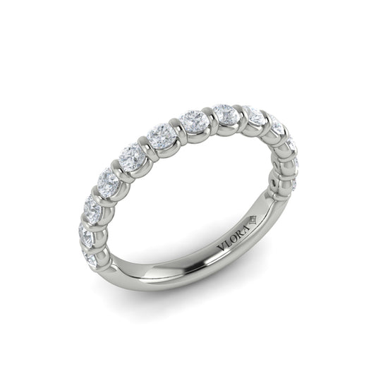 Matching Band for Bezel Diamond Accent Round Engagement Ring