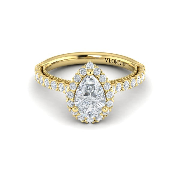 Timeless Pear Halo Engagement Ring