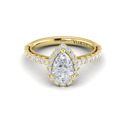 Timeless Pear Halo Engagement Ring