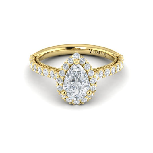 Timeless Pear Halo Engagement Ring