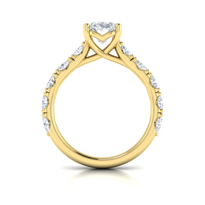 Diamond Accented Oval Engagement Ring